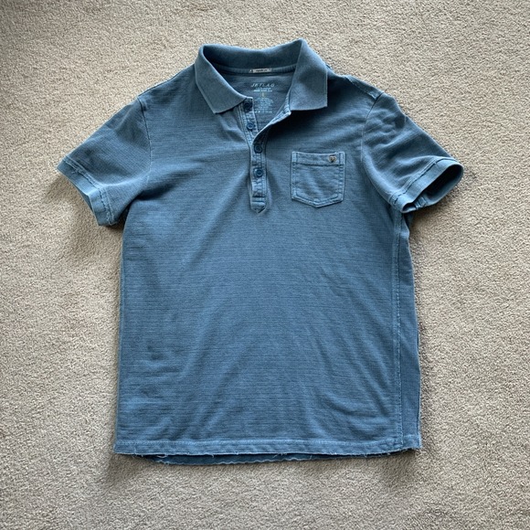 Jetlag Other - Jet Lag Jetlag Men's Regular Fit Blue Pocket Polo Shirt Size‎ L Raw Hem Cotton